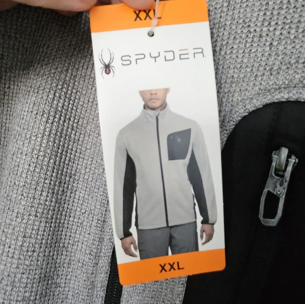 Spyder Men’s Full Zip Performance Jacket Gray Black NWT - XXL & L - Picture 8 of 16